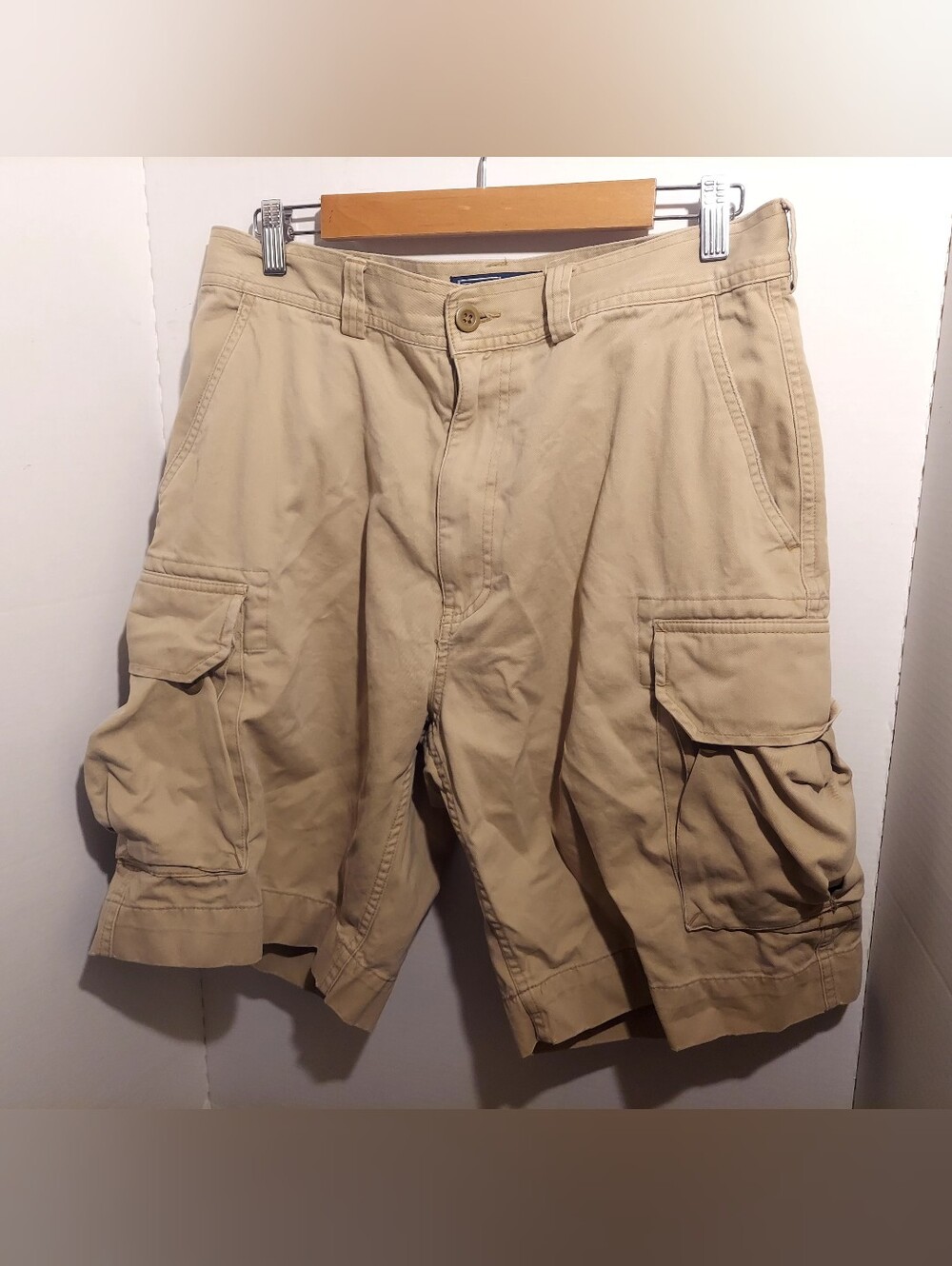 Polo Ralph Lauren Shorts Mens 34 Khaki Cargo Chino 67 Y2K Baggy Hiking Gorpcore